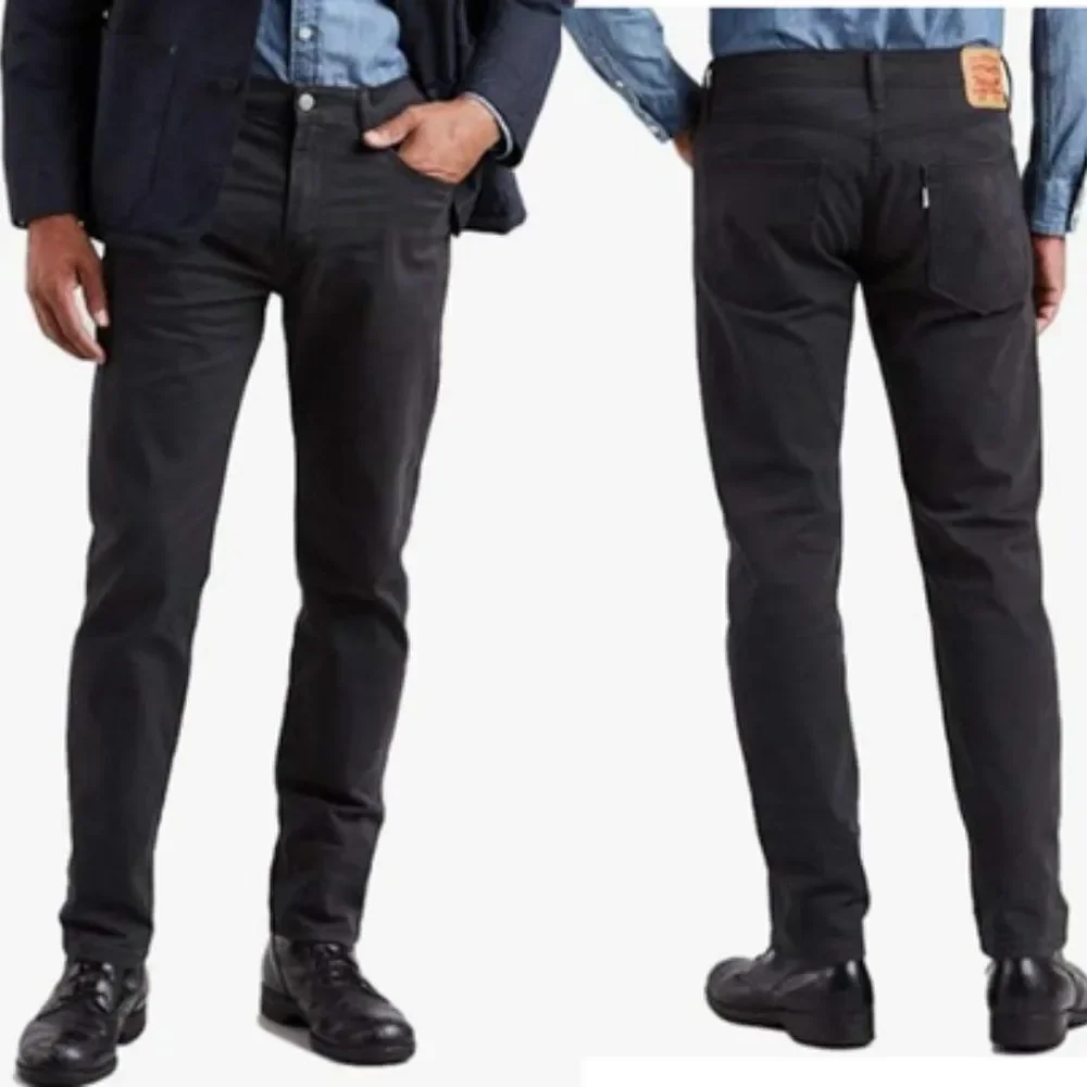 Levi's Classic 502 33x29 Graphite Gray Faded Black Taper Fit White Tab Pants